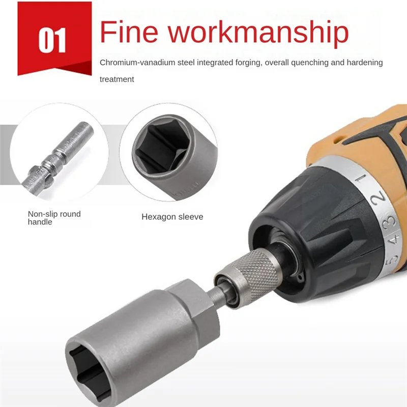 

AS94-10 Pieces Of Electric Screwdriver Hexagon Socket Head Hexagon Stud Electric Screwdriver Sleeve Set Screwdriver Sleeve Tool