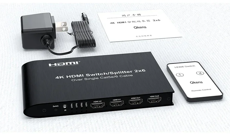 Imagem -06 - Transmissor Divisor de Interruptor Hdmi 4k 2x6 com Portas Hdmi Portas de Cabo de Rede Rj45 vs Receptor Extensor Ethernet Hdmi 4k 120m