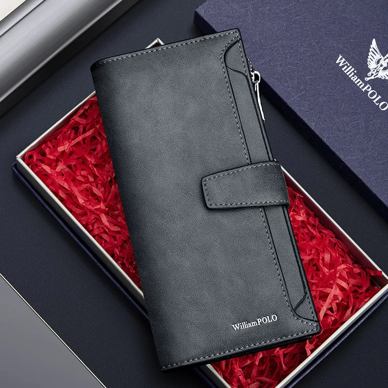 Men's Casual Wallet, Long and Large Capacity Hand-Held Bag, Multifunctional and Personalized Card Holder