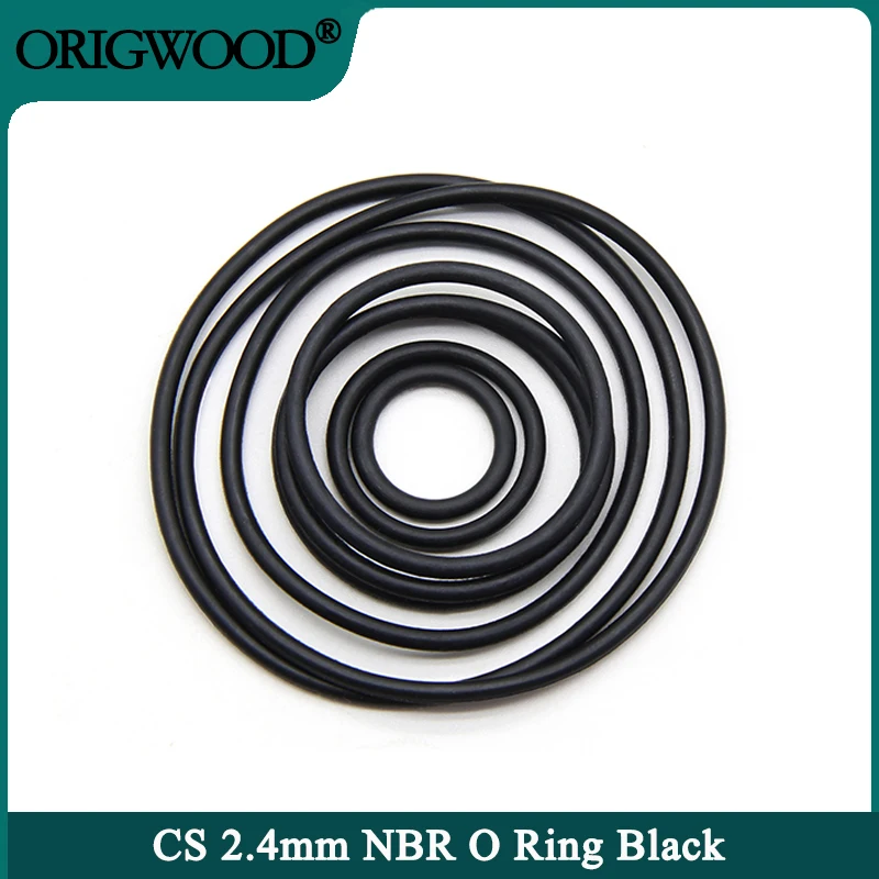 10/50Pcs NBR O Ring Gasket Thickness CS 2.4mm OD 6~180mm Nitrile Rubber Round O Type Corrosion Oil Resist Sealing Washer Black