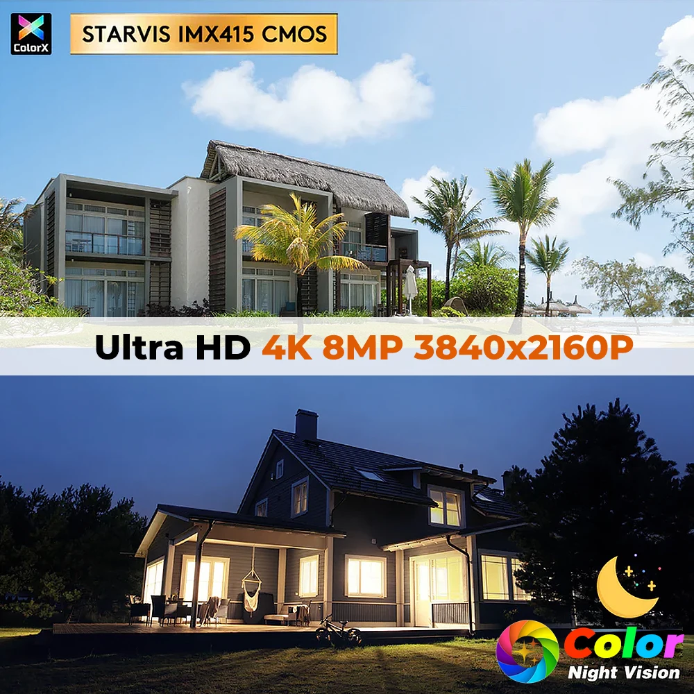 4K 8MP Outdoor PTZ Dome Camera,AI Human/Pet/Vehicle Detect,Auto Tracking,Color Night Vision,256GB SD/Cloud/FTP Outdoor Security