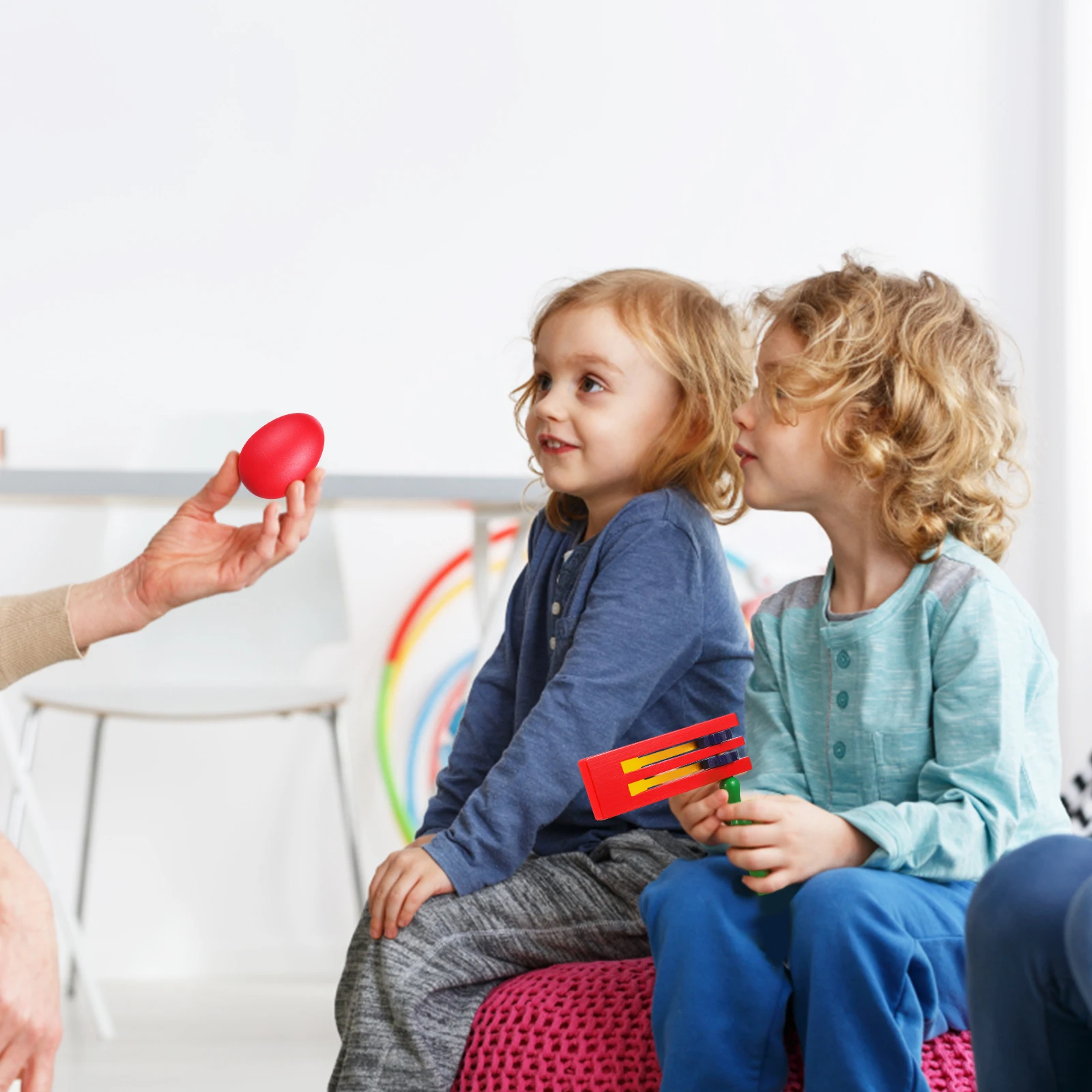 

2Pcs Wooden Ratchet Double Layer Rotating Musical Instrument Noise Early Growth Hearing Development