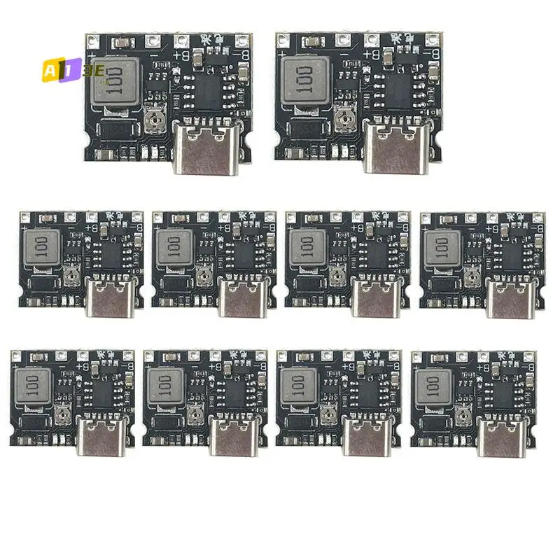 A13E-10 Lithium Li- 18650 3.7V 4.2V Battery Charger Board Type-C 2A Battery Fast Charge Module DC-DC Step Up Boost Module