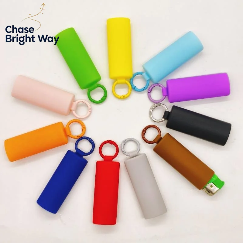 Snap-Fit Silicone J6 Lighter Protective Cover with Keychain Holder Anti-Scratch Non-Slip Case for Outdoor Sports Gift for Men