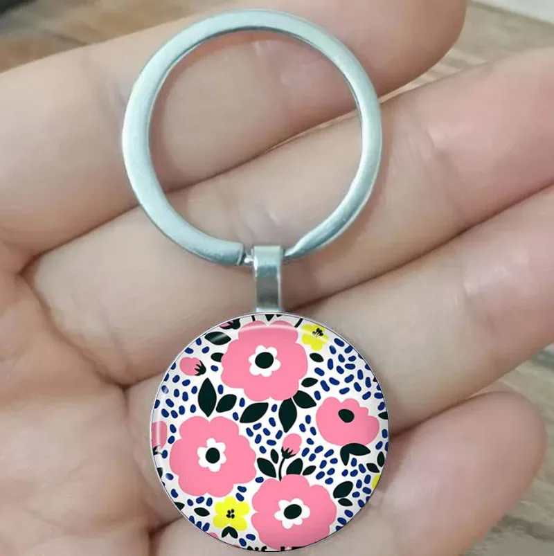 Colorful and beautiful flower leaf keychain