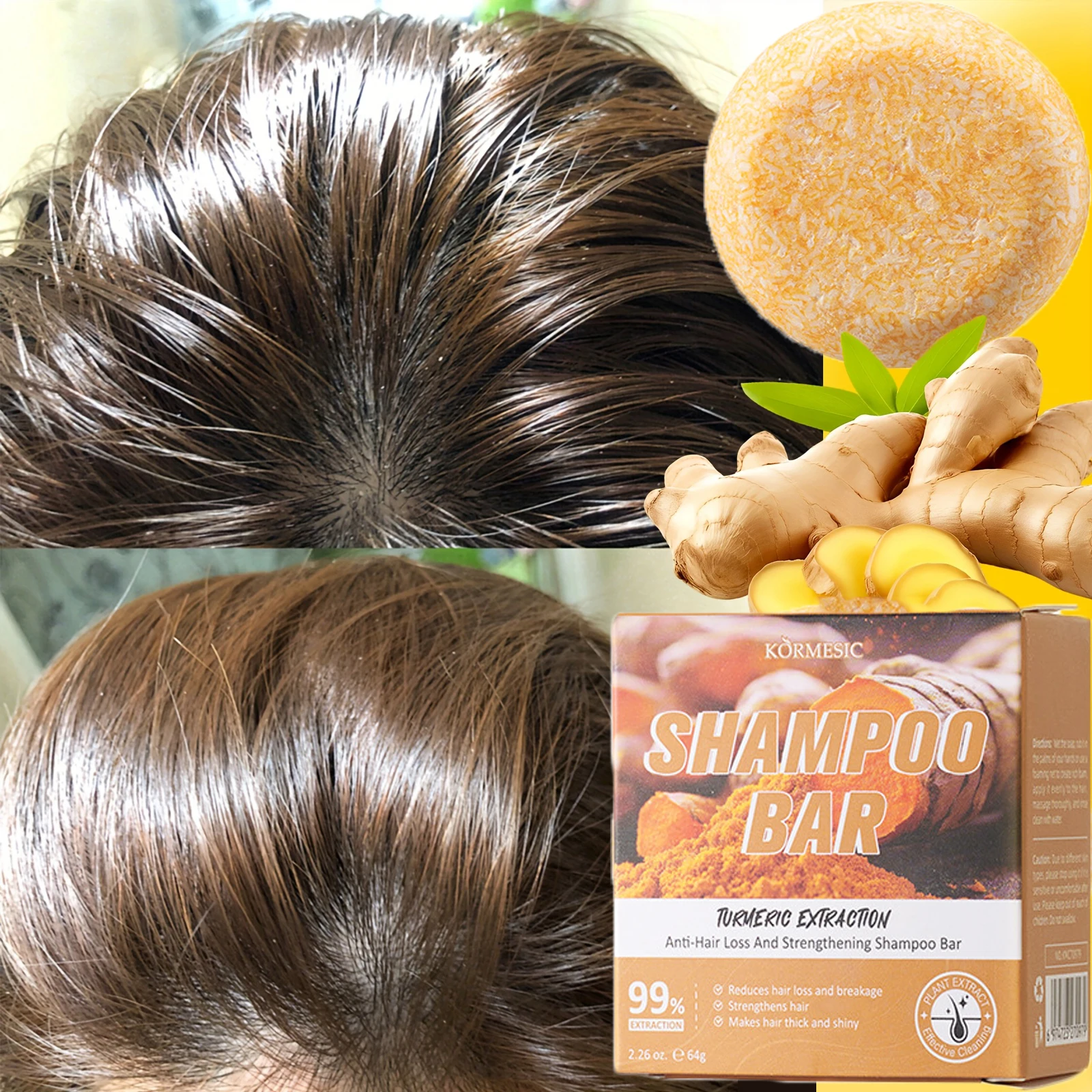 

Шампунь для роста волос с куркумой, мыло против выпадения и укрепления волос, шампунь для чистки перхоти, питание кожи головы, средство для ухода за волосами