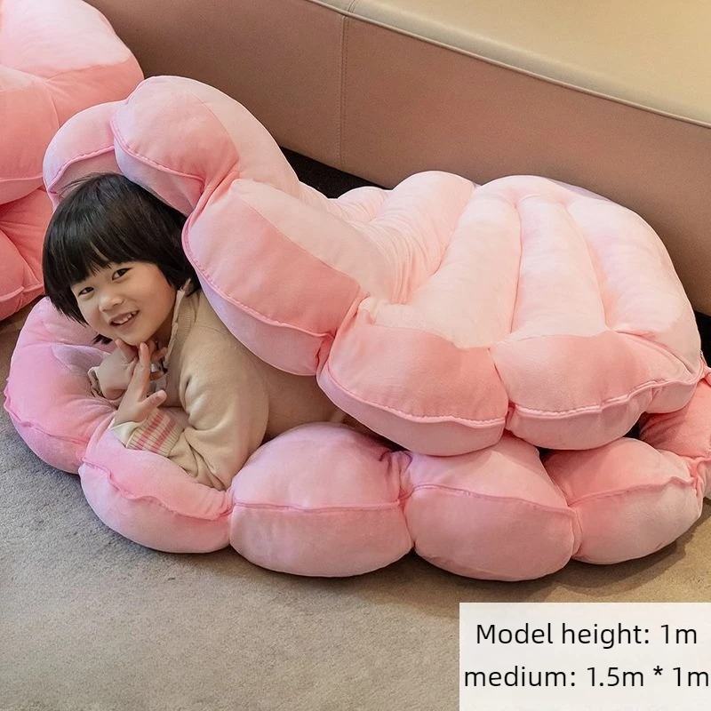 Giant Shell Plush Cushion Huge Plush Pillow Sofa Bed Clam Shell Decorative Stuffed Pillow Large Backrest Cushion for Adult Kids