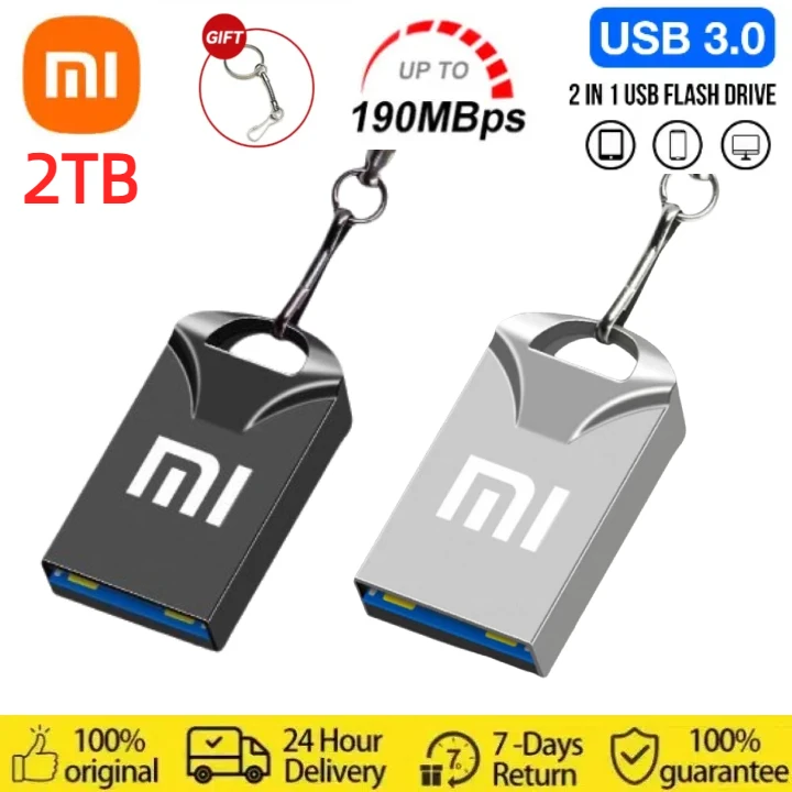 Xiaomi-Unidade Flash USB, Memory Stick, Armazenamento Externo, Thumb Drive para iPhone, iPad, Tablet, Dispositivos de Computador, Fotografia, 2TB, 1TB