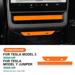 Italian Top Suede Rear Air Outlet Panel Trim Stickers for Tesla Model 3 Highland 2024 Model Y Juniper 2025-Up Car Accessories