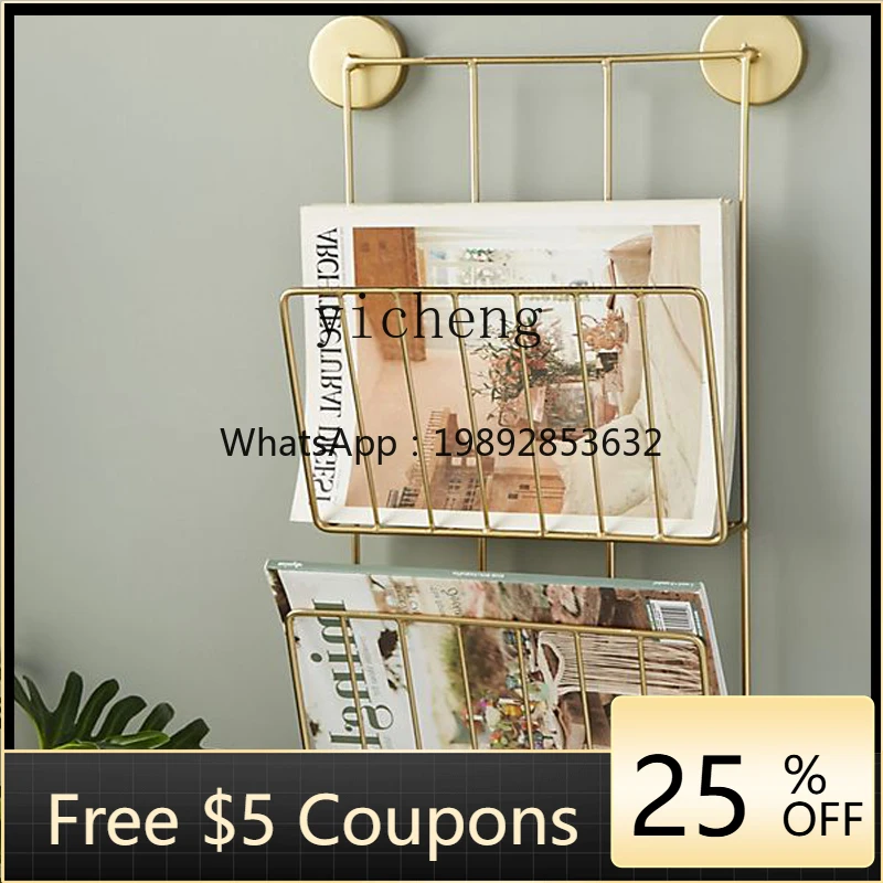 

1 Nordic wrought iron living room wall shelf wall shelf book and magazine shelf