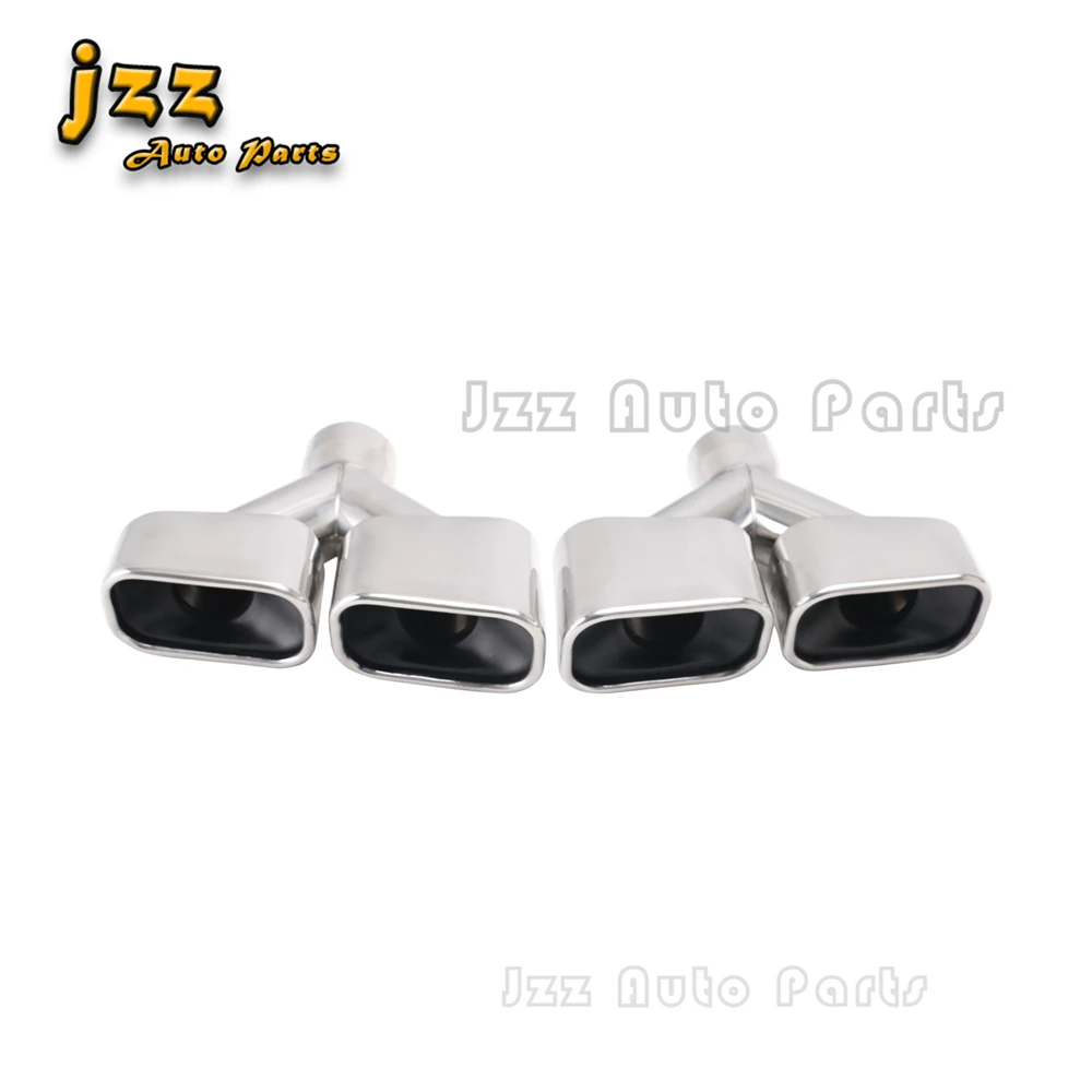 

Universal Car Exhaust Pipe Interface 63mm Dual Square Outlet 128*80mm auto muffler tail pipe Stainless Steel