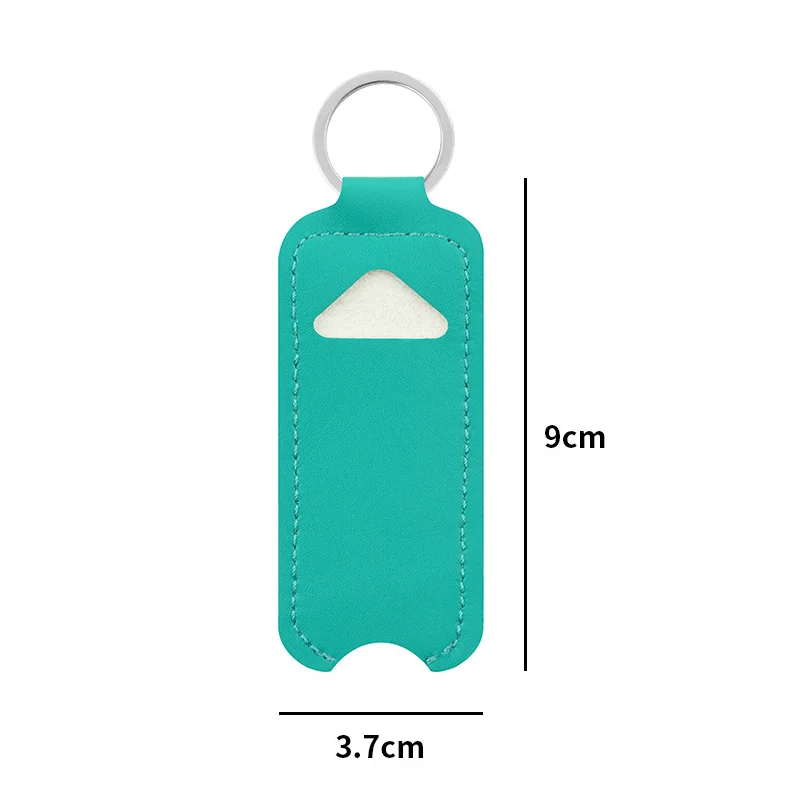 Lipstick Lip Gloss Bag Keychain Holder PU Leather Chapstick Pouch Key Ring Portable Lip Balm Bottle Packaging Cover Key Chain