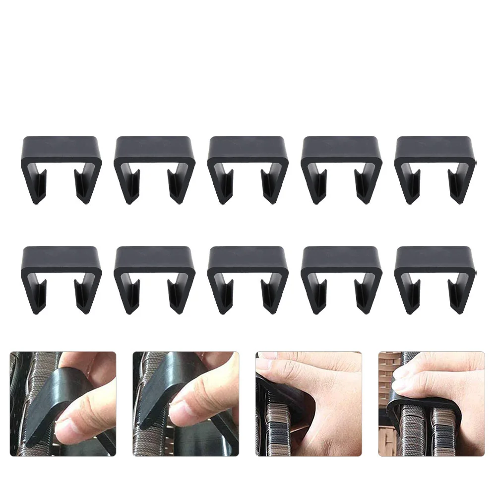 

10 Pcs Sofa Black Furniture Clip Wicker Chair Fasteners Sectional Alignment Clips Outdoor Clamps Rattan