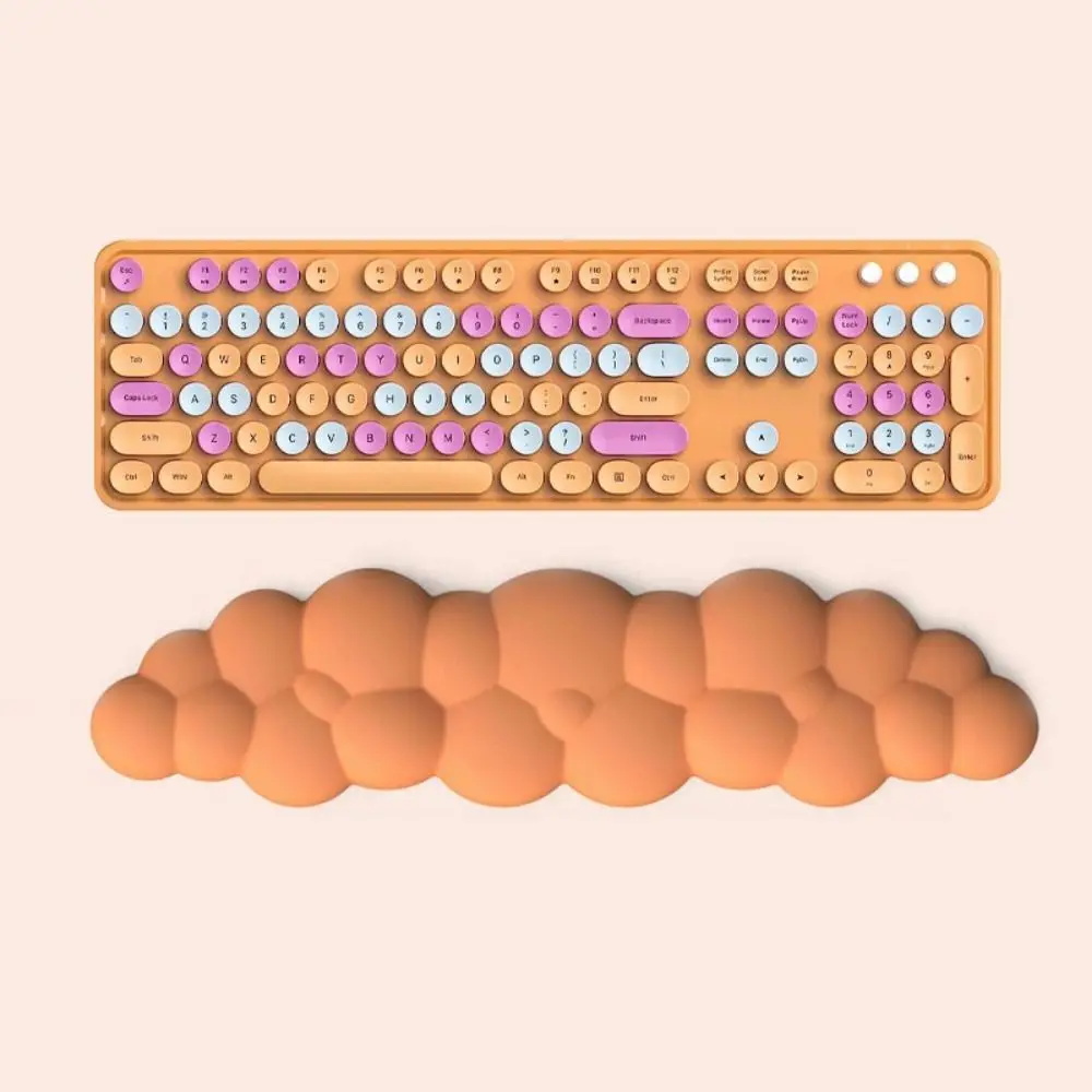 Bantalan Sandaran Tangan Keyboard Berbentuk Awan Bantalan Katun Memori Tahan Air Bantal Tangan 3D Penyangga Keyboard Nyaman Alat Mengetik