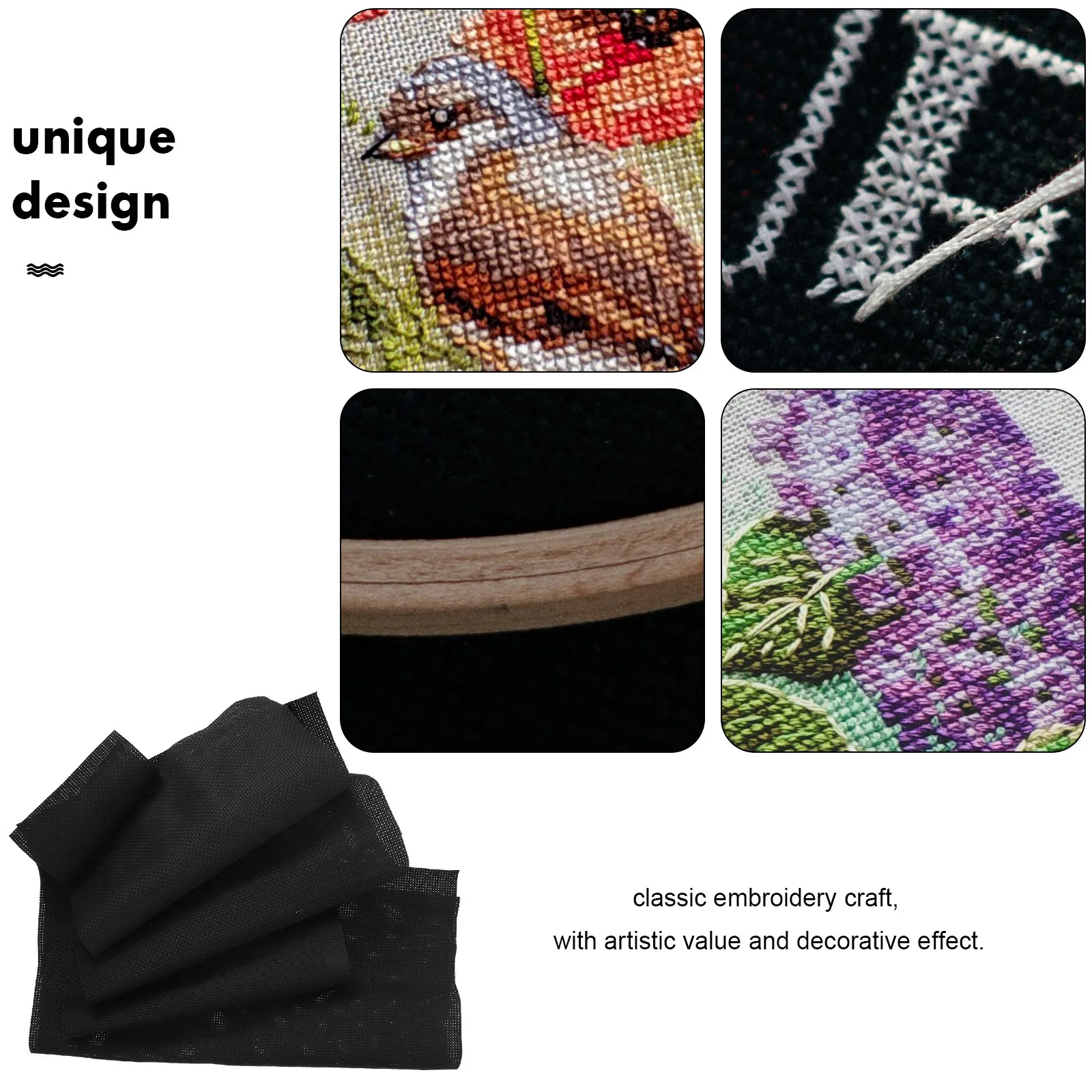 

5Pcs Cross Stitch Cloth Embroidery Fabric Sheets Easy to Operate Cotton Gridding Fabric for Sewing Crafts Cross Stitch Meshes