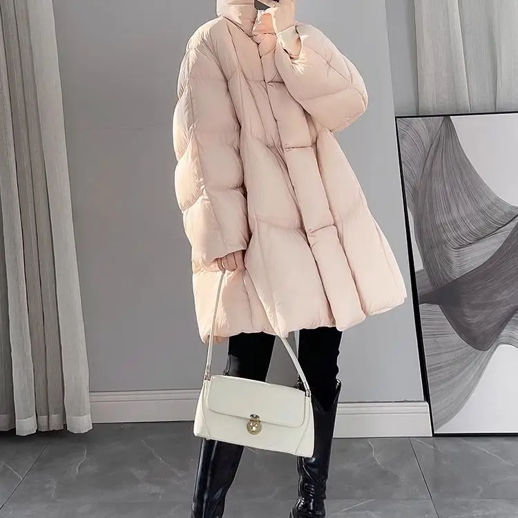 

Женская стеганая куртка с воротником-стойкой и толстым капюшоном, осень-зима 202, свободная стеганая куртка