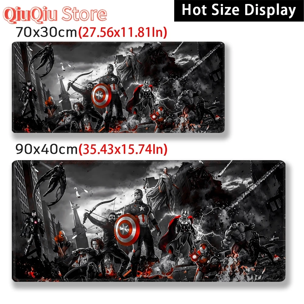 Miếng Lót Chuột Chơi Game Đen Marvel Gods War Mousepad Lớn Tùy Chỉnh Mở Rộng Miếng Lót Chuột Để Bàn Thảm