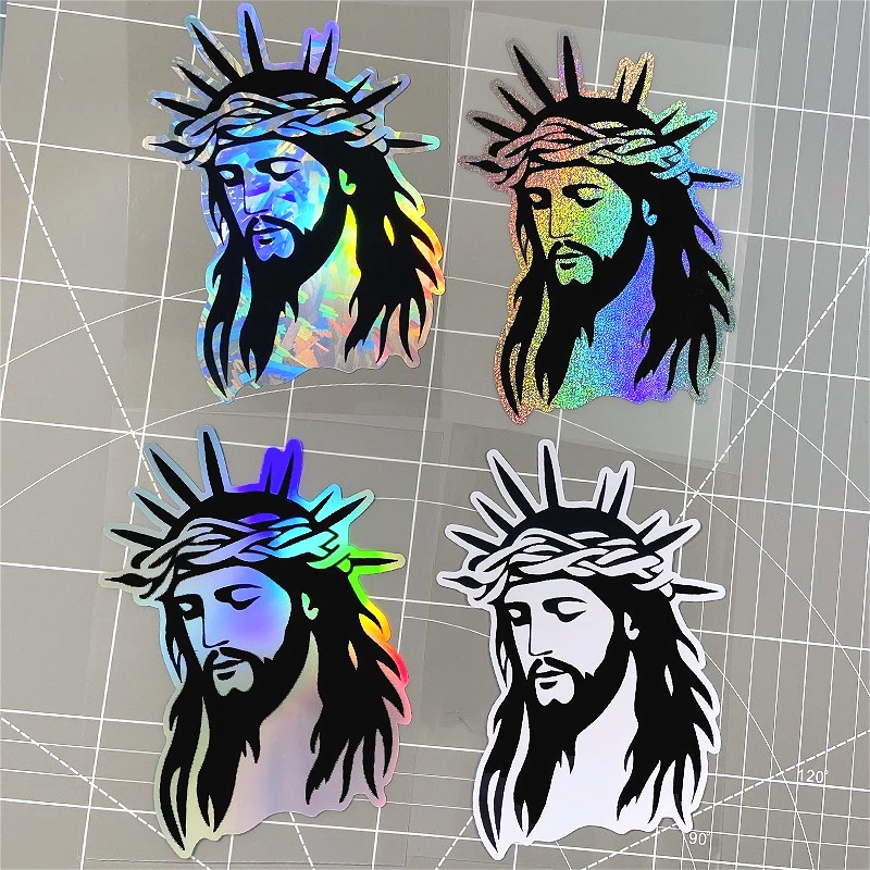 

1PC Jesus Motorcycle Stickers Waterproof for Scooter Helmet Box Fuel Tank Car Window Glass Surface Self-adhesive Vinyl Decals