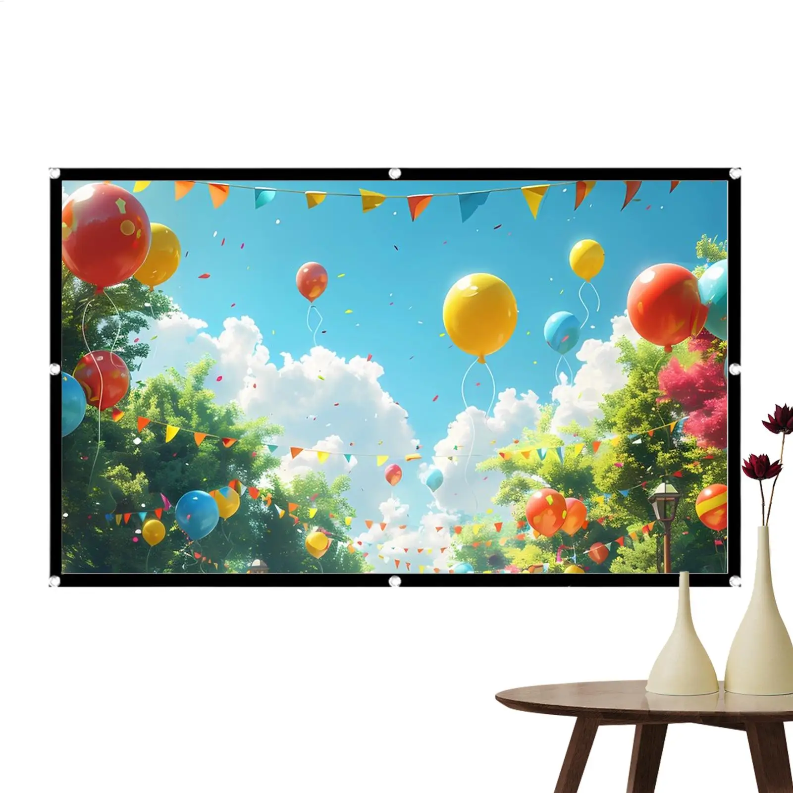 Portable Projector Screen 16:9 Foldable Portable Theater System Magnetic Roll-up Large Theater Screen for Indoor Camping RV
