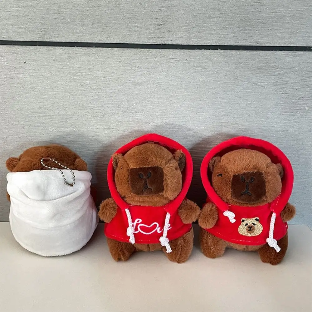 Regalo Fluffty Capybara llavero sudadera con capucha lindo capibara colgante felpa dibujos animados capibara muñeca