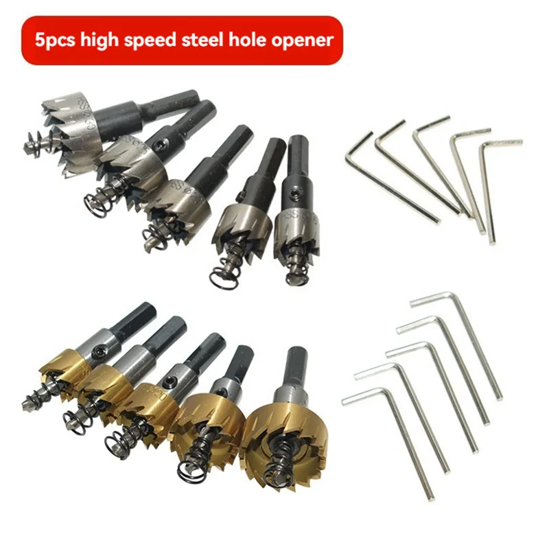 

B-Est 5Pcs High-Speed Steel Hole Opener Electric Drill Drilling Tool Set Special Metal Hole Opener