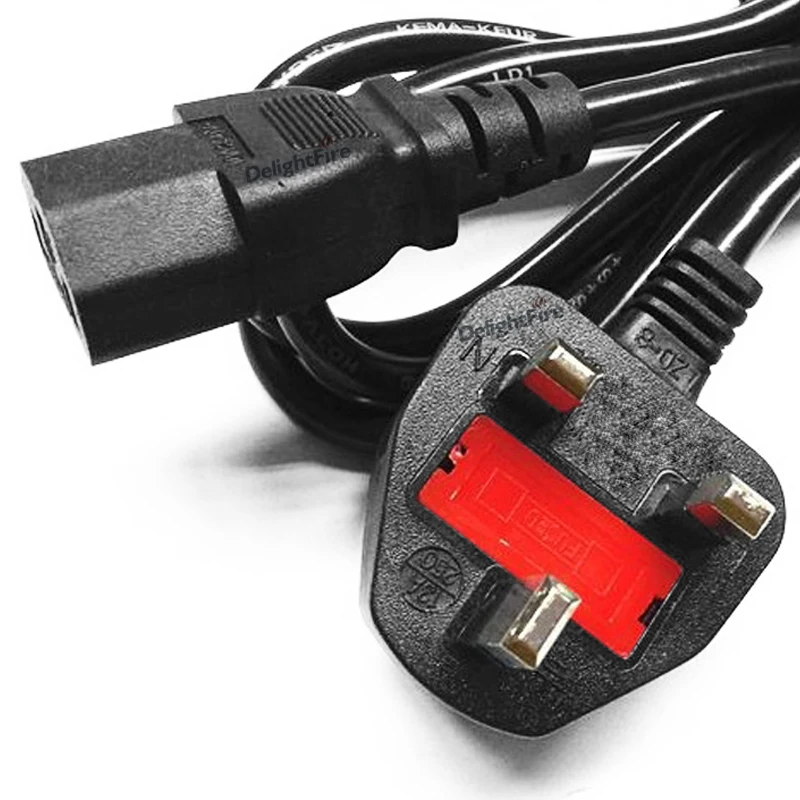 Cable de alimentación con enchufe IEC C13 para Reino Unido, IEC320, 1,2 m, 1,5 m, 1,8 m, cable de extensión de alimentación para impresora, radio, ordenador, Sony PS4, Xbox, batería