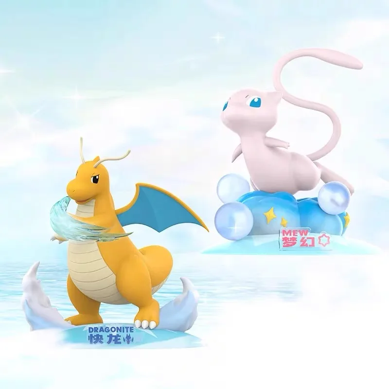 Pokemon Cute Dragonite Mew Dolls Genuine Anime Action Figures Collect Model Ornaments Toy Birthday Gifts