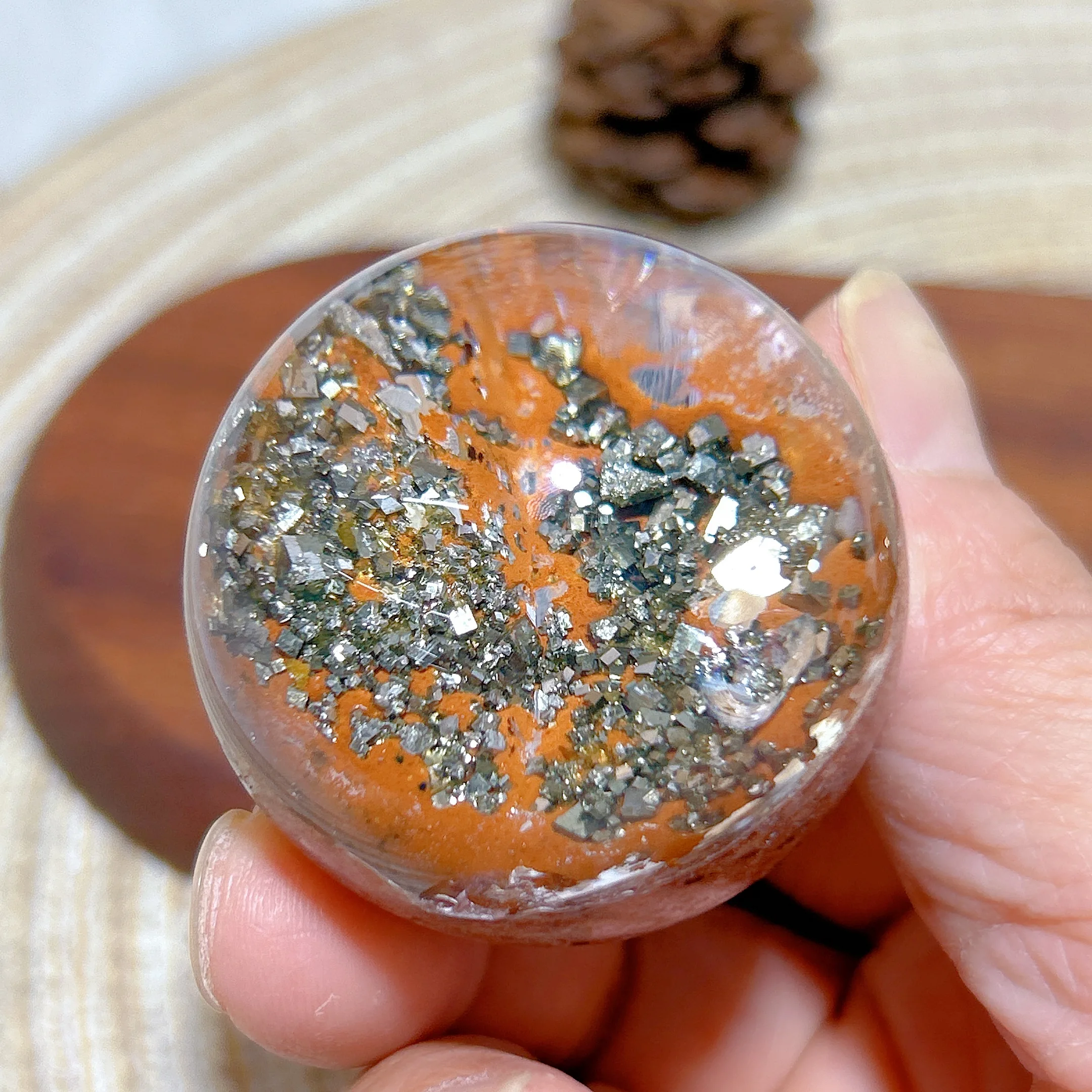 

Healing Natural Crystal Pyrite Garden Sphere Polished Rainbow Ball Ornament Mineral Reiki Home Decorations Room Decor Gift