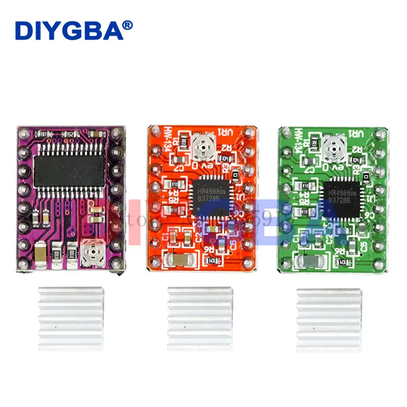 5 stücke 3D Drucker Teile Stepstick A4988 DRV8825 Schrittmotor Treiber Modul Mit Kühlkörper Reprap Rampen 1,4/1,5/1,6 Control Board
