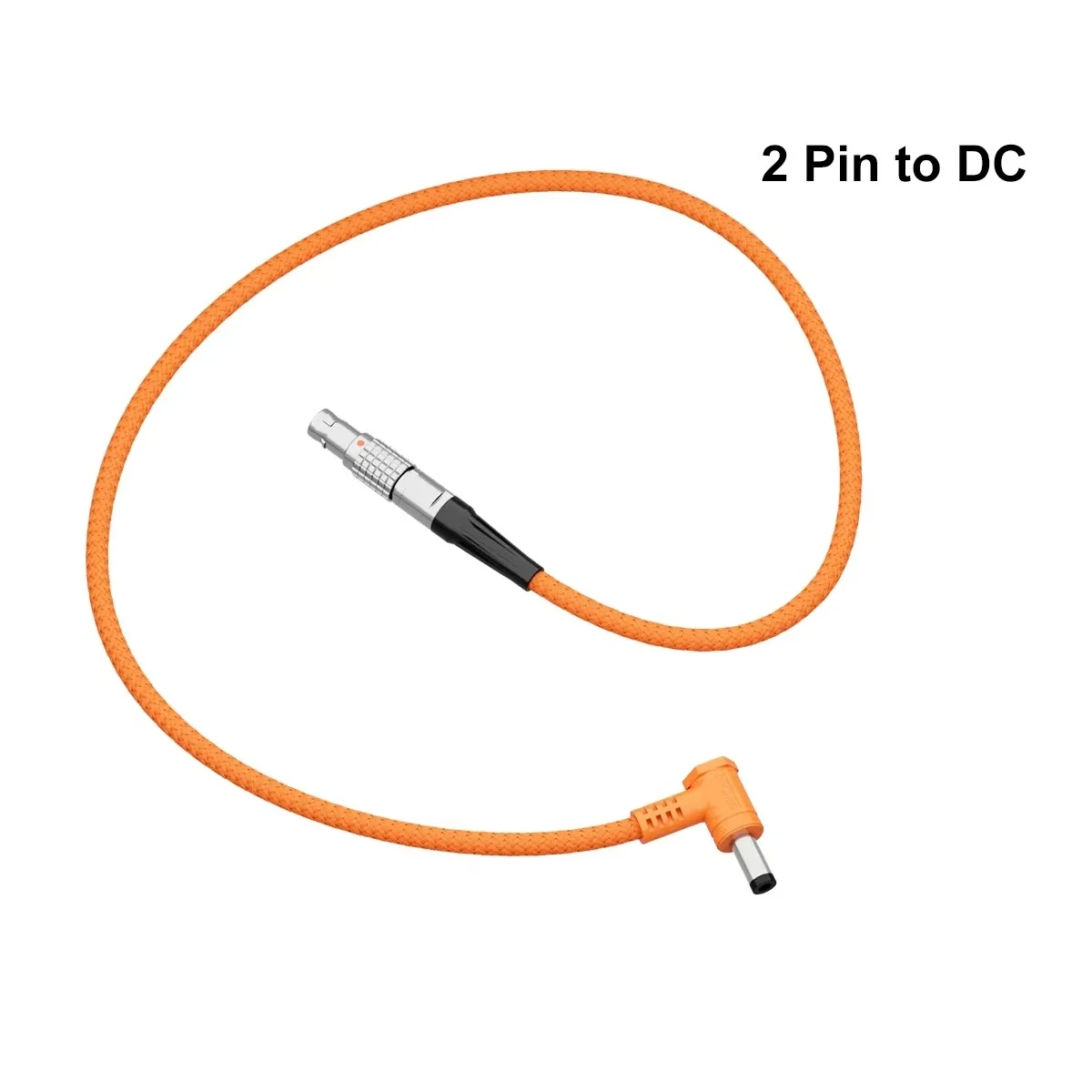 ZGCINE Straight 2-Pin to DC Power Cable 5.5x2.5mm 100W 5A Max 60cm Nylon Braided for Teradek Bolt Atomos SmallHD Monitors