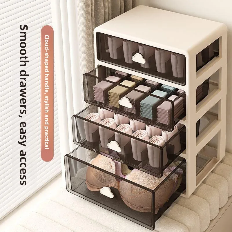 Home Use Underwear Socks Bra Organizer Box Multi-Functional Drawer Type Three-In-One Innerwear Storage Cabinet