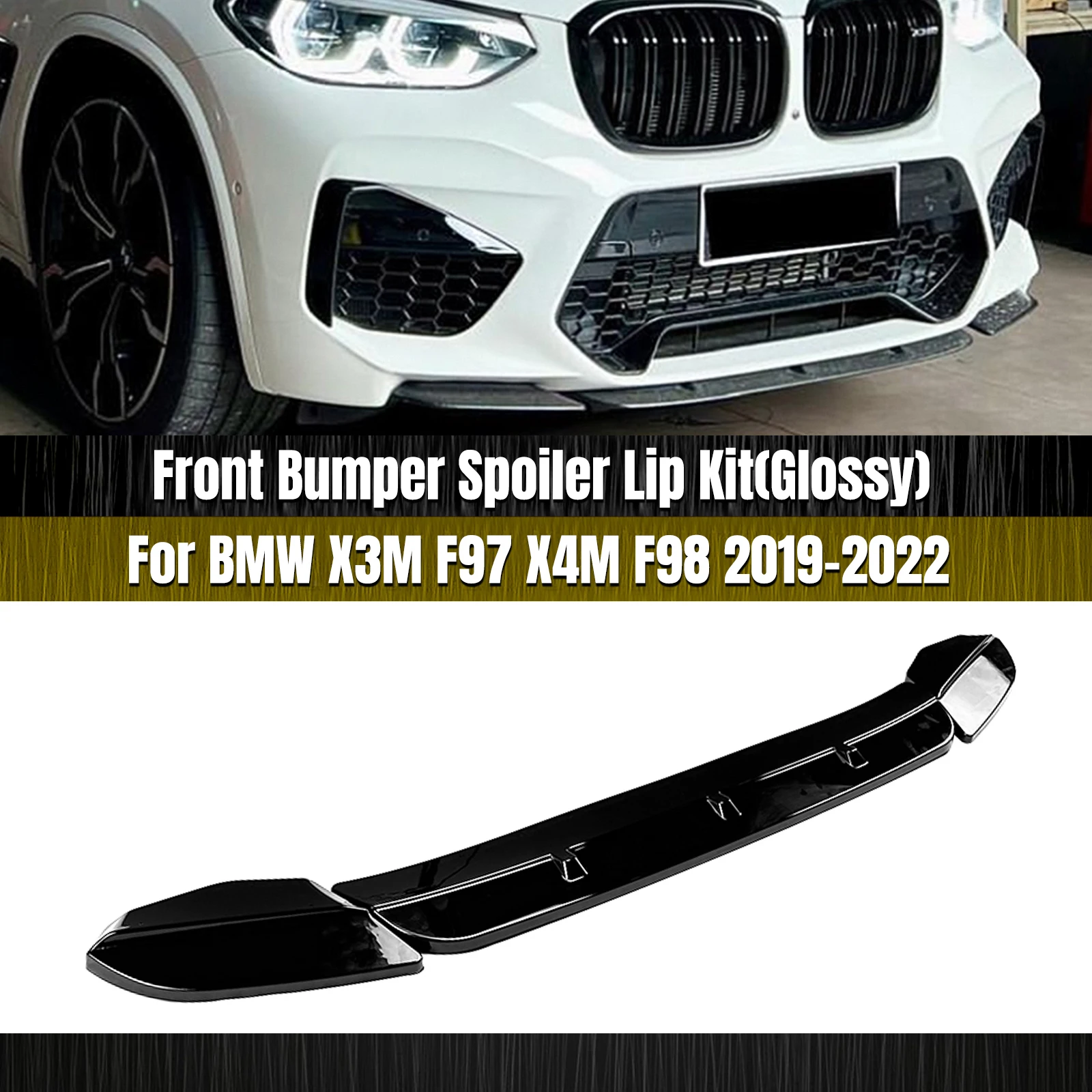 

Front Bumper Spoiler Lip For BMW X3M F97 X4M F98 2018 2019 2020 2021-22 Lower Splitter Separator Guard Plate Blade Body Protect