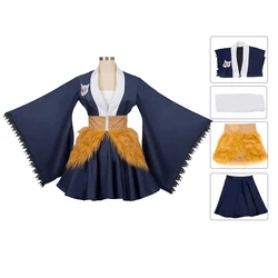 In Stock Xs-xxxl Hashibira Inosuke Cosplay Female Kimono Long Wig Anime Demon Japanese Halloween Party Outfits for Women Girls