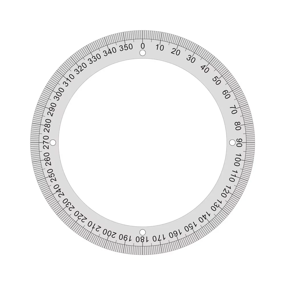 

Измерительный круговой диск-транспортир с градуировкой, внешний диаметр 200 мм, для измерительных инструментов станков