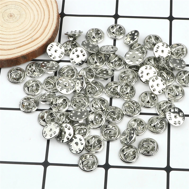 20 50 80 100 قطعة بروش معدني ملون دبوس الظهر ضغط شارة حامل فراشة المشبك مخلب الرعاية كاب DIY بها بنفسك صنع المجوهرات الحرفية #5