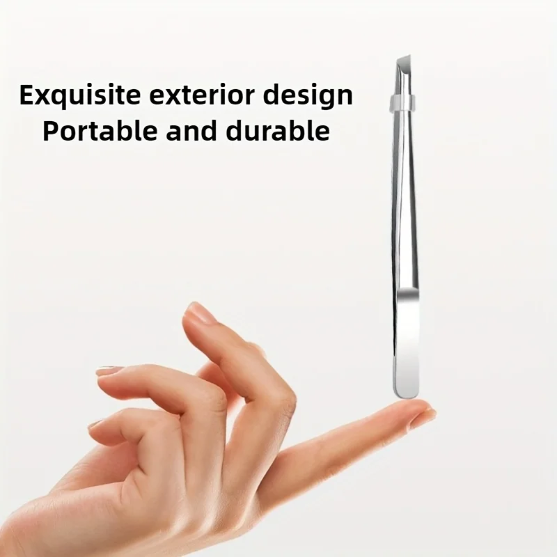 ملاقط احترافية من الفولاذ المقاوم للصدأ للحواجب وشعر الوجه، طرف دقيق مضاد للحساسية، مشبك لحية الحاجب باللون البيج الحساس #6