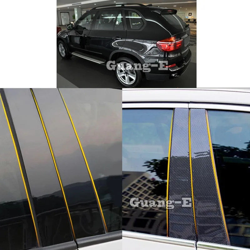 

Car PC Material Pillar Post Cover Door Trim Window Molding Sticker 8pcs For BMW X5 Xdrive E70 2007 2008 2009 2010 2011 2012-2013