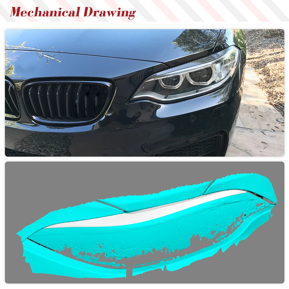 F23 Car Headlamps Eyebrows Eyelid for BMW F87 M2 220i 228i M235i M240i 2-Door Coupe 2014 - 2018 Dry Carbon Headlight Sticker