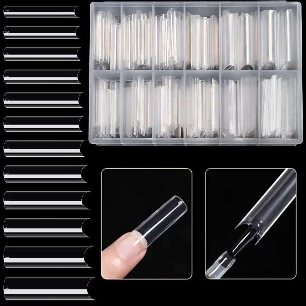 

Набор из 240 шт. готовых накладных ногтей с полным покрытием, без пилки, французский дизайн, длинные типсы для ногтей, идеально подходят для домашнего DIY маникюра и профессионального использования в салонах.