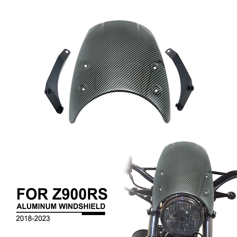 

Лобовое стекло для Kawasaki Z900RS Z900 RS Z 900RS 2018-2023 2022, алюминиевый ветрозащитный экран с кронштейном