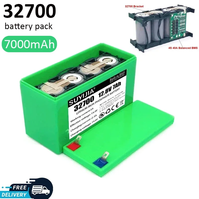 Oryginalna bateria 12.8V 7Ah 32700 4 s1p Lifepo4 do łodzi elektrycznych i zasilacz awaryjny z ładowarką BMS + 14.6V 1A