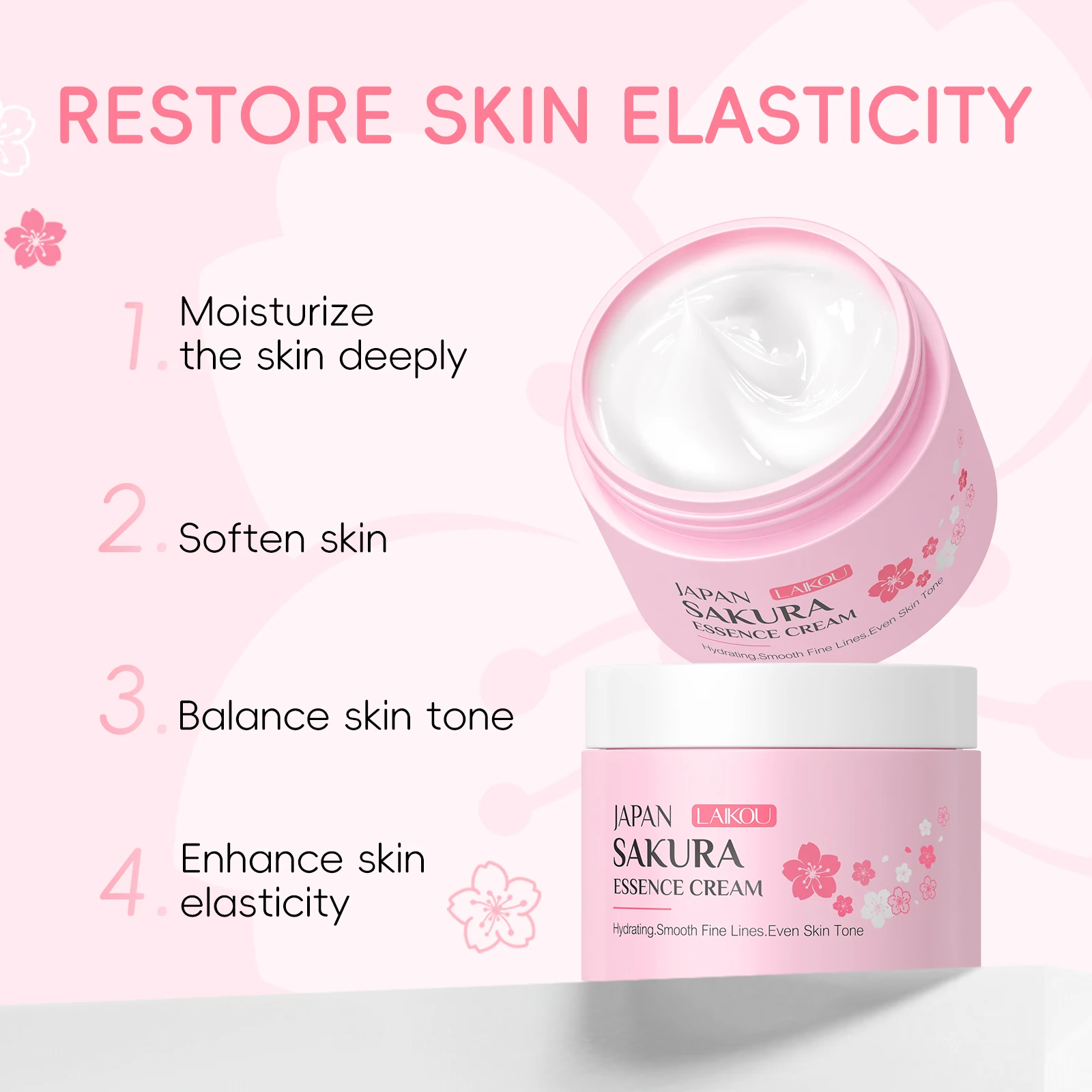 LAIKOU Japan Sakura Essence Cream Repair Anti Wrinkle Cherry Blossoms Whitening Moisturizing Face Skin Care