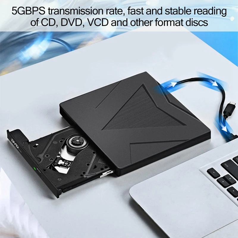 Portable External CD Burner Writer Recorder Dvd USB 3.0 +/-RW Drive Slim DVD/CD ROM for Laptop Desktop PC-ELEC