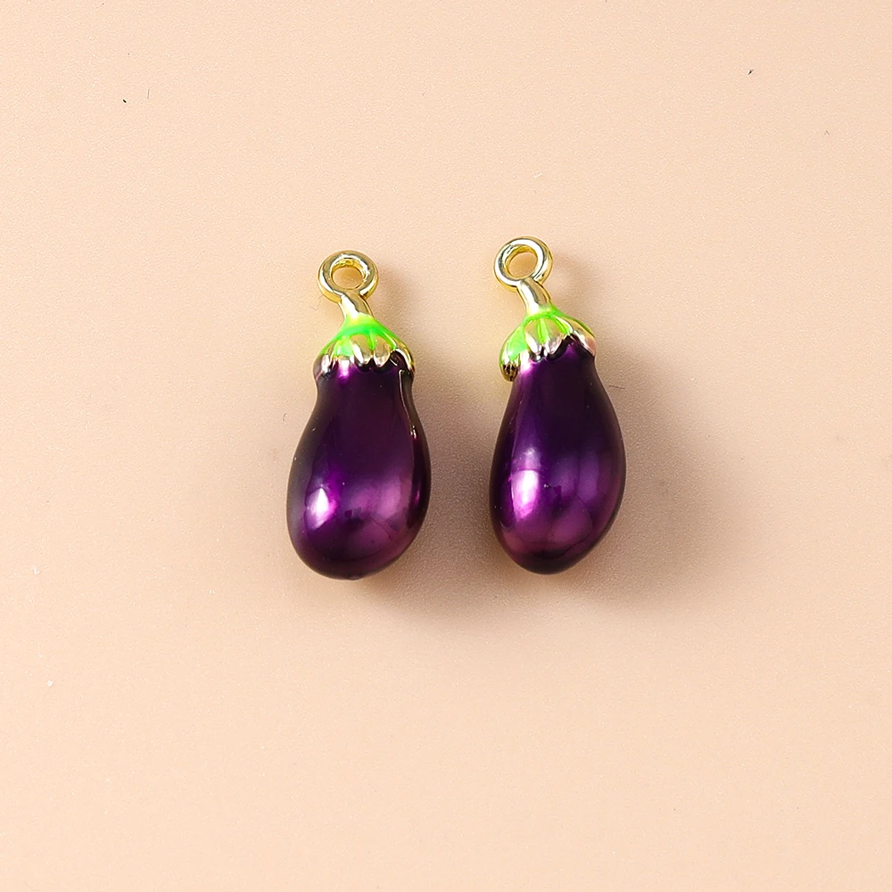 5 Stück Niedliche Gemischte Obst- und Gemüseanhänger: Kirsche, Traube, Mais - Emaille-Charms für DIY Schmuckherstellung, Halsketten und Ohrringe – Detail 26