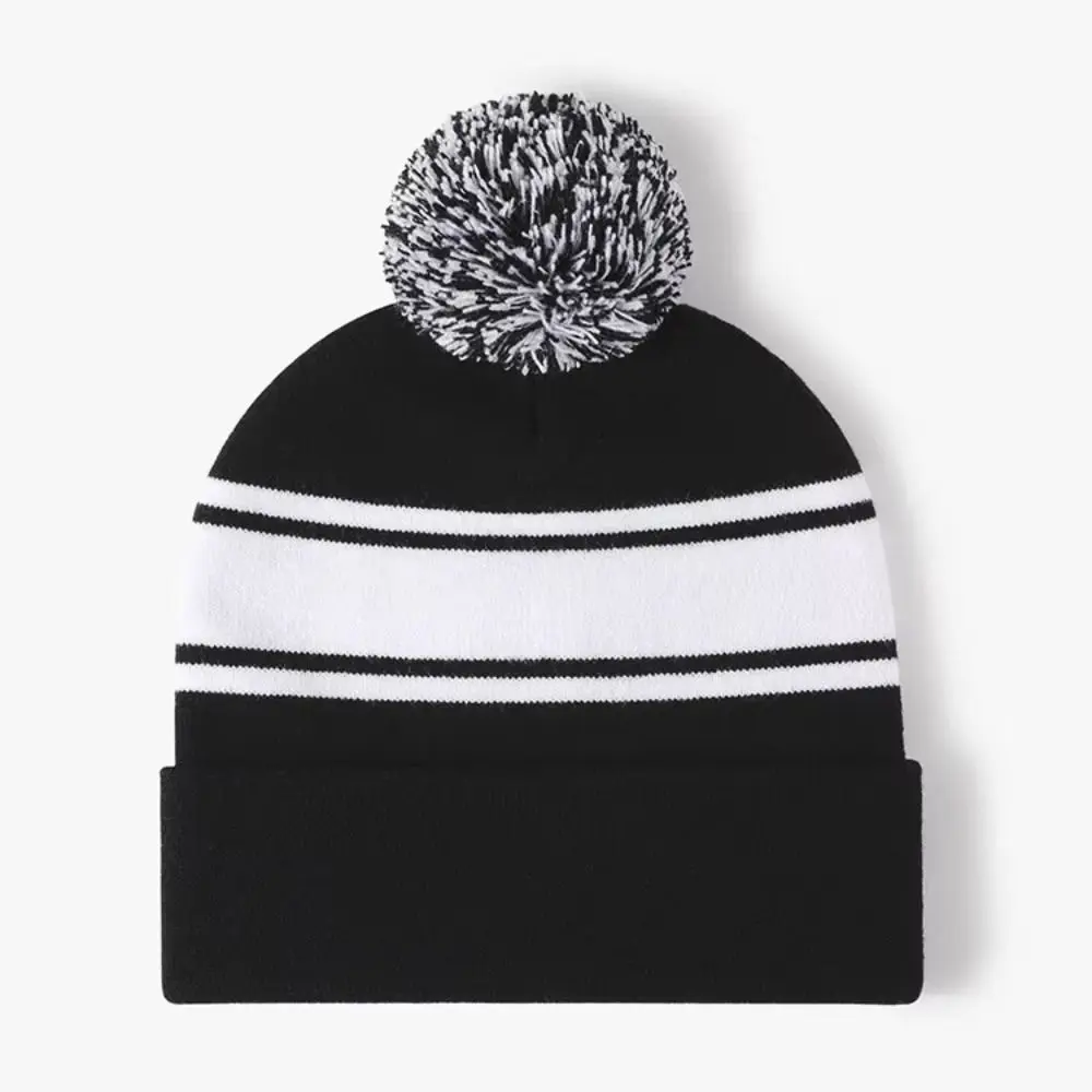 Thick Knitted Warm Winter Hat Mixed Color Stretchy Knitted Beanie Sleeve Head Ear Protection Warm Ski Beanies For Men Women