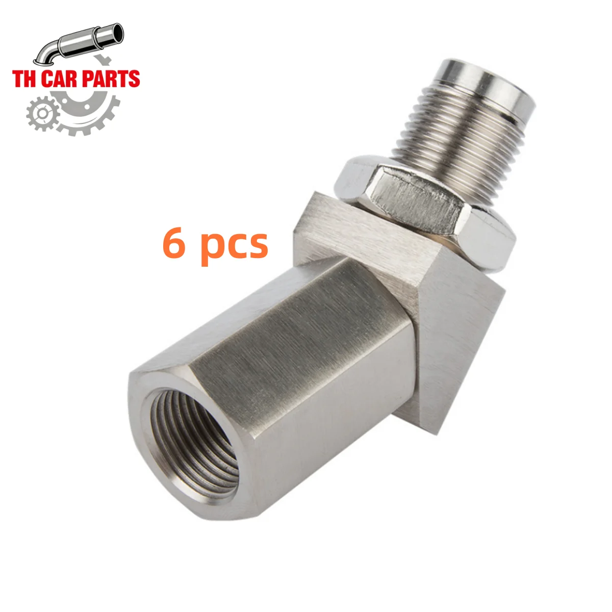 

6 pcs M18X1.5 O2 Oxygen Sensor Spacer Adapter Extender Bung with a Mini-Catalytic Converter Oxygen Sensor Fitting