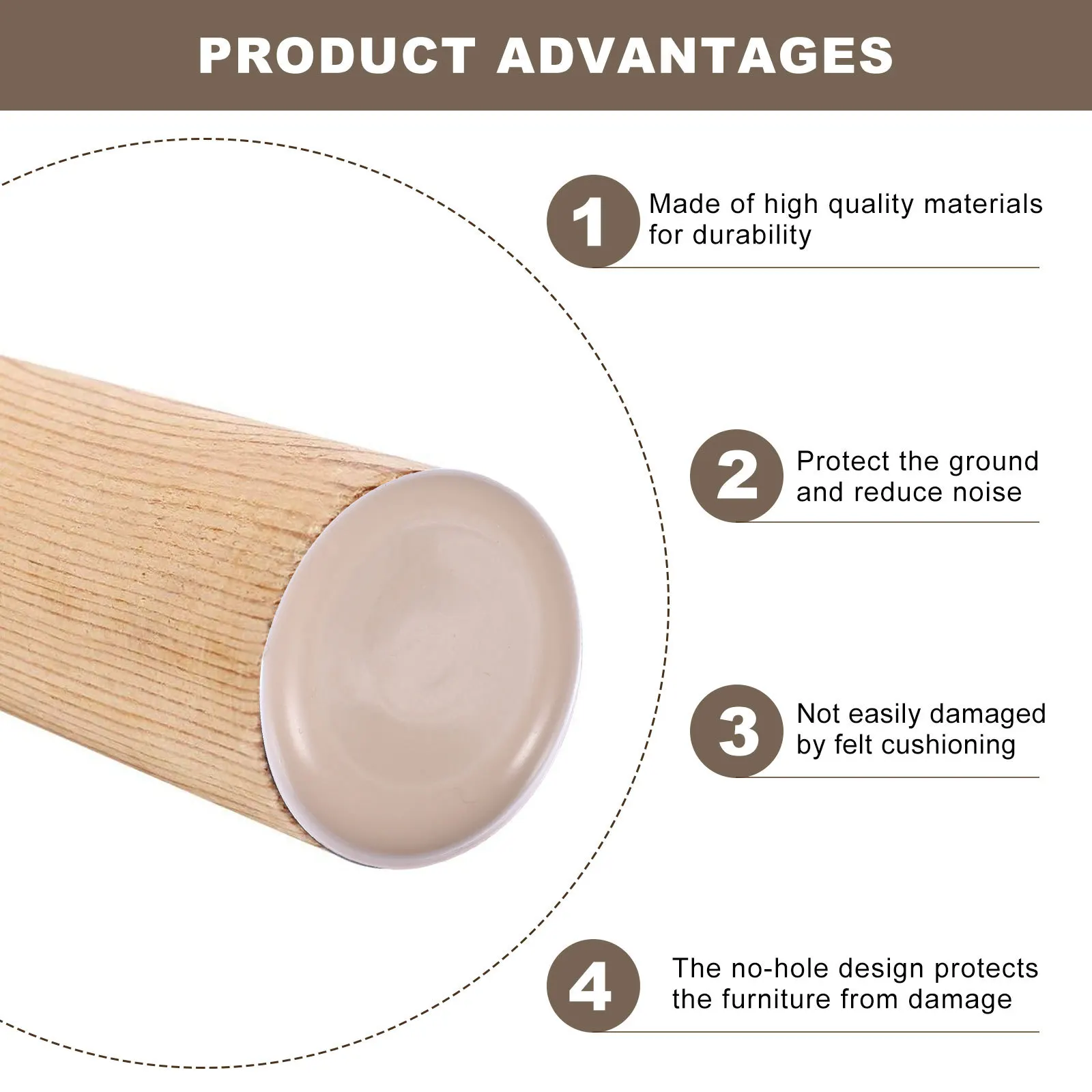 16개 가구 글라이드 패드 라운드 22mm 자체 접착식 바닥 보호대 의자 테이블 다리 소음 방지 스크래치 방지