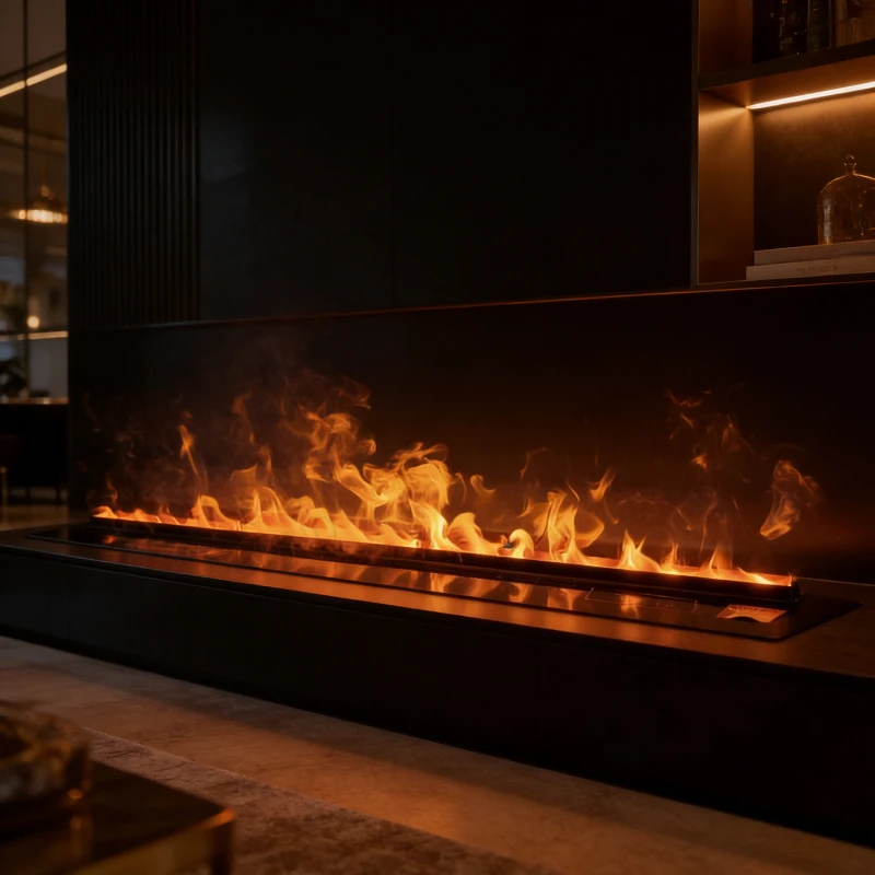 

Plug-and-Play 3D Mist Fireplace - No Renovation Required 1-Click Flame Adjust APP Remote, Auto Water Refill & Timer Function