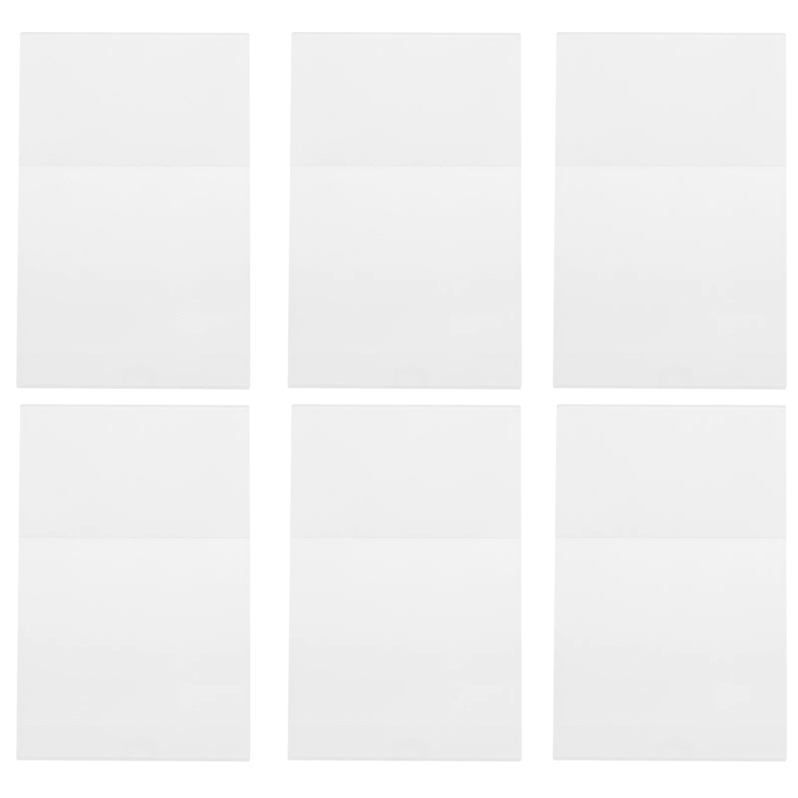 

6pcs Acrylic Sign Holder L Shape Clear Display Stand Menu Business Card Holder Slanted Double Sided Holders For
