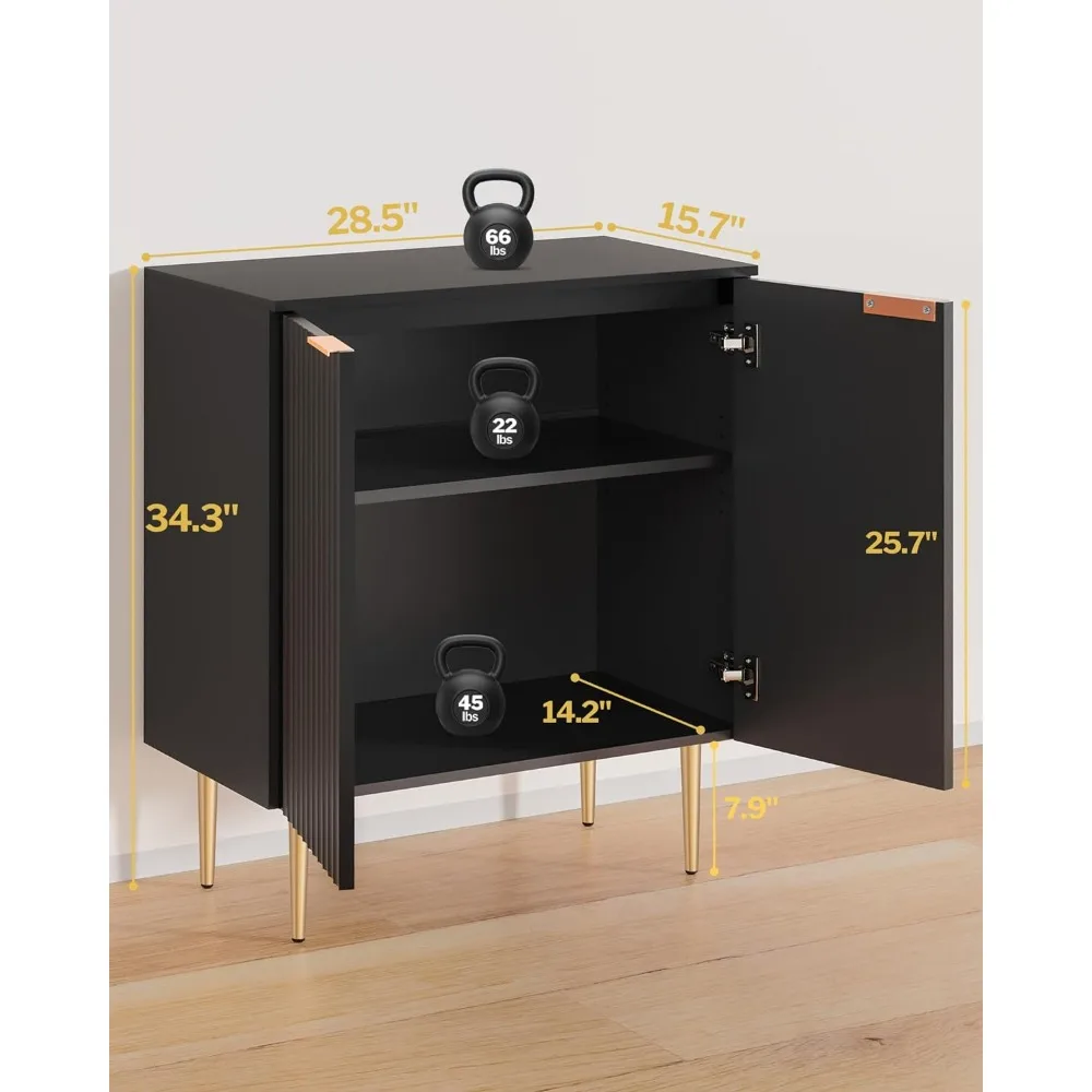 Ssicotas Credenza Buffet Storage Cabinet Set di 2, moderno Credenza Buffet tavolo Accent Cabinet con ante ripiano regolabile,